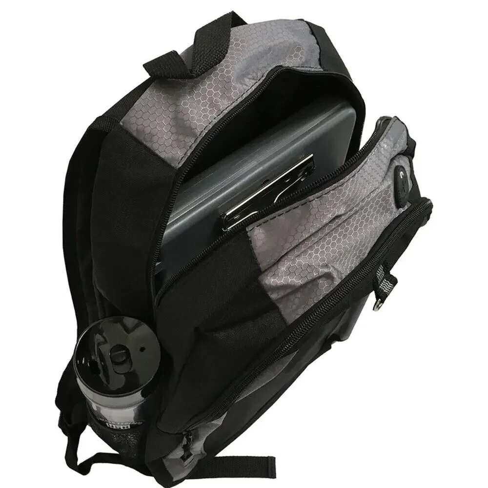 Higginbotham Port Authority Contrast Honeycomb Backpack‎ Black & Gray